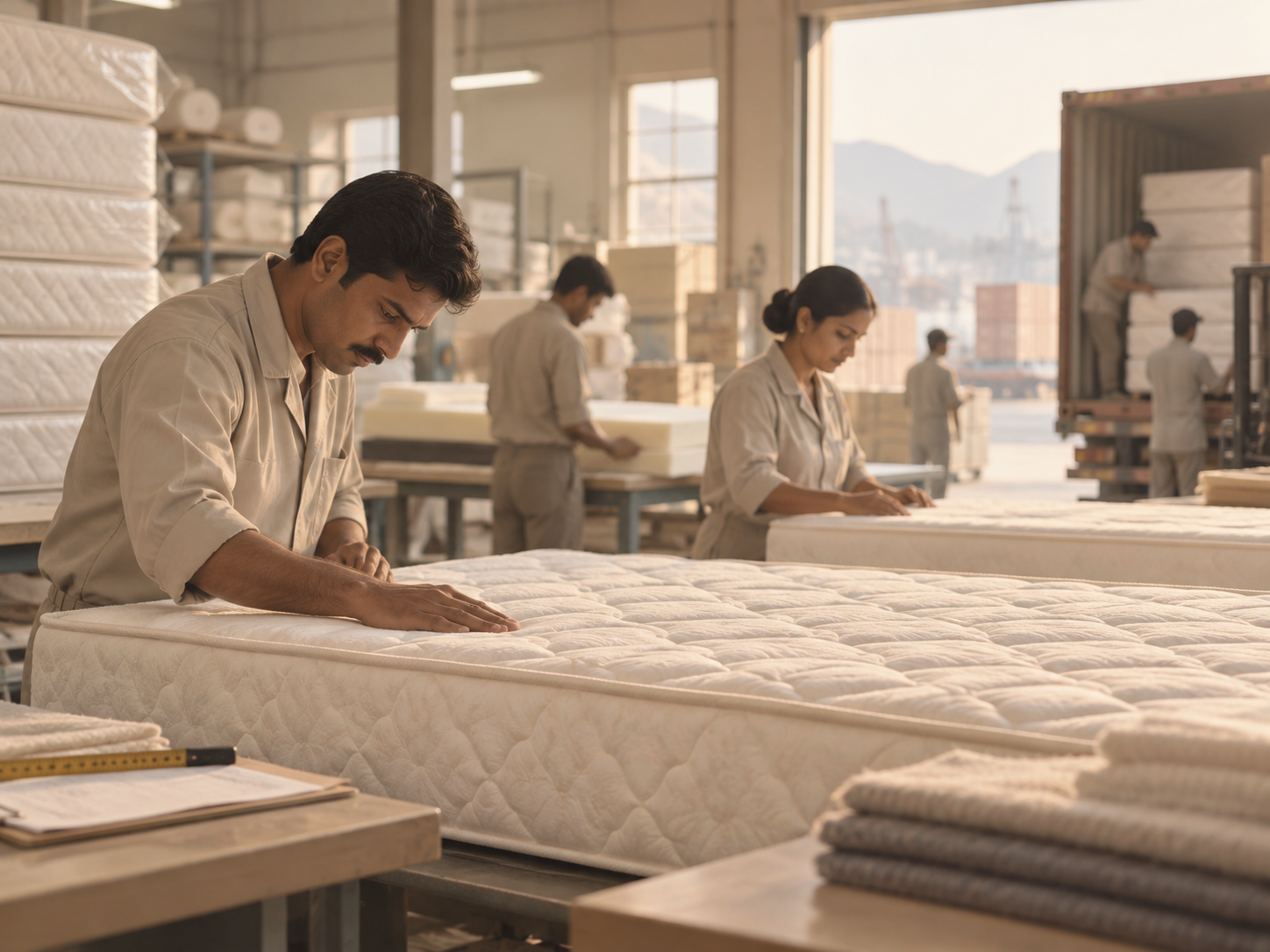 Early Comfort World mattress manufacturing and export preparation